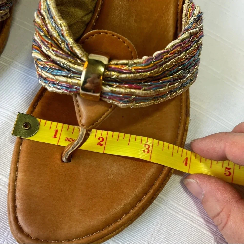 Made In Italy Designer Boho Goddess Fairy Sandals Size 6 Stacked Chunky Heel - Picture 3 of 11